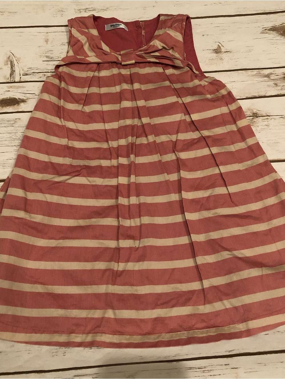 Mini Boden pink striped dress